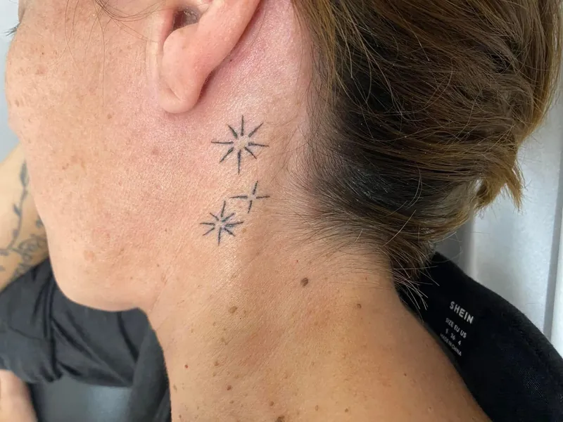 Neck tattoo before removal